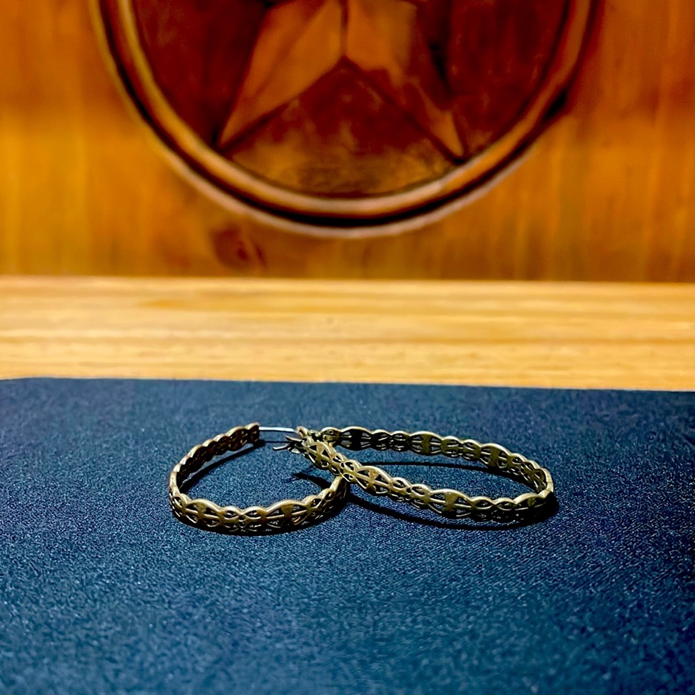 Lucky gold hoop earrings